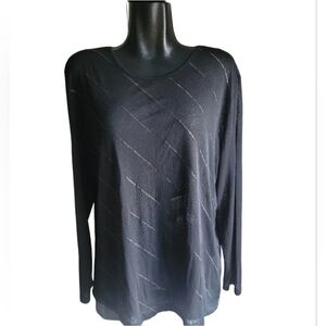 Vitae Black Sheer Long Sleeve Blouse 2X